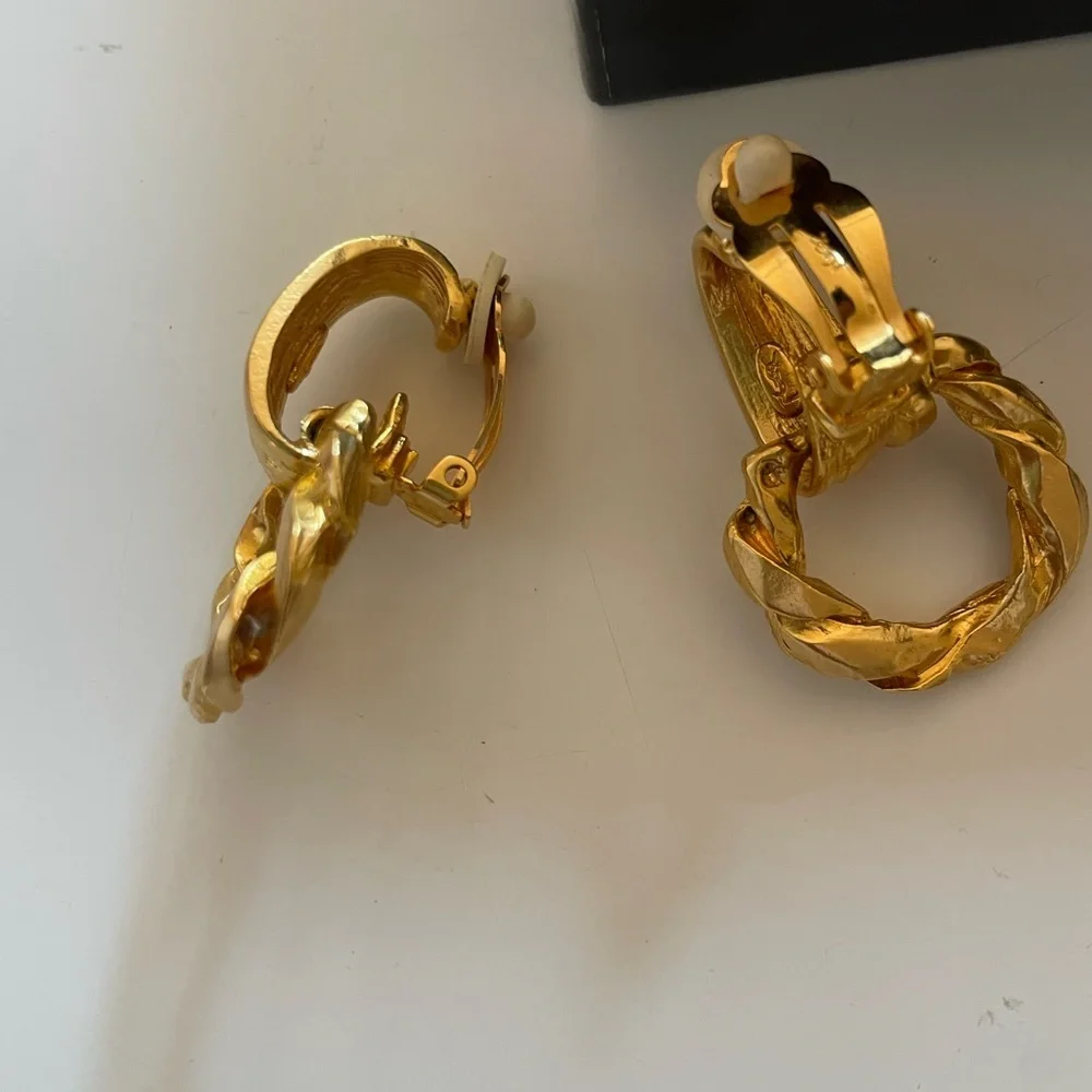 Vintage Yves Saint Laurent gold hoop earrings